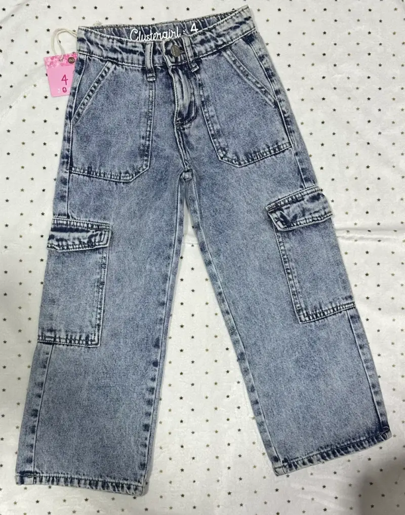 Jeans cargo para niña talla 4