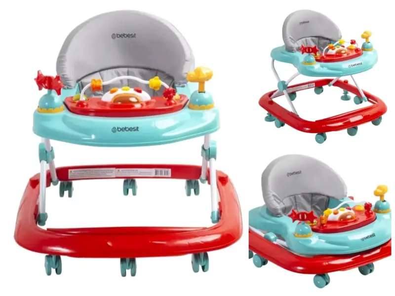 Coche de bebé Bebesit gris con capota ajustable - 3