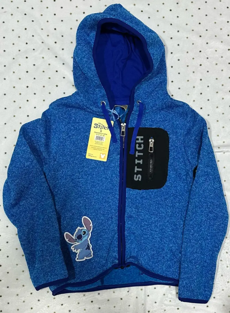 Polerón azul con capucha de Stitch para niños