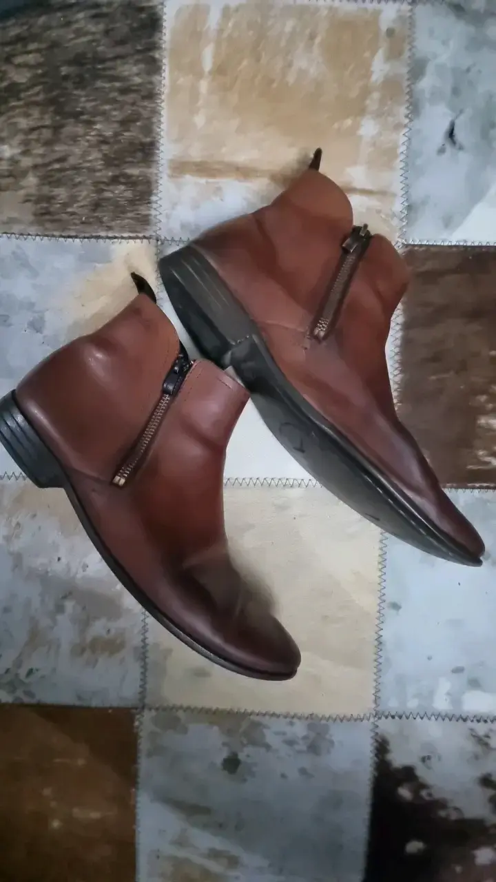 Botines de cuero marrón Clarks con cierre lateral - 4