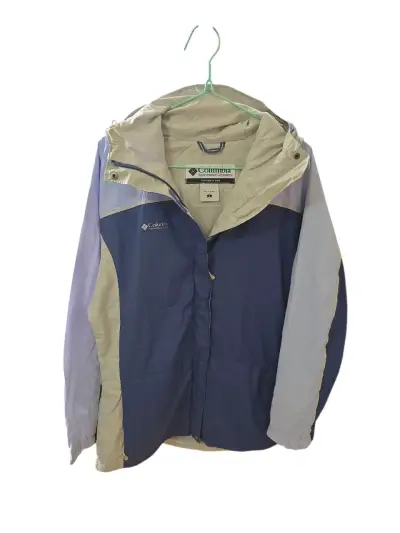 Chaqueta impermeable Columbia azul y beige - miniatura 1