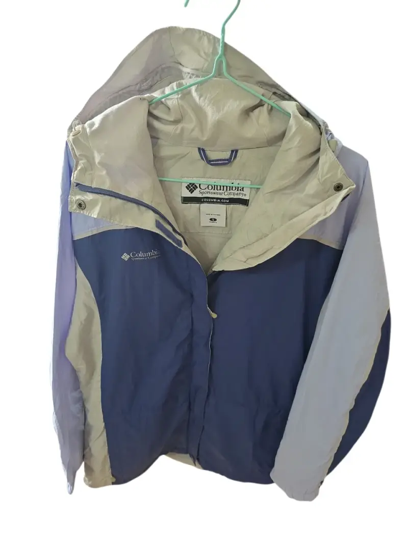 Chaqueta impermeable Columbia azul y beige - 2
