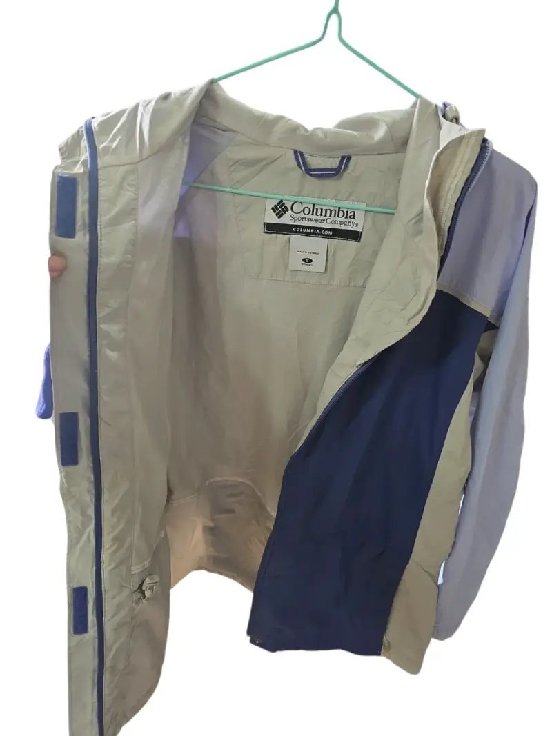 Chaqueta impermeable Columbia azul y beige - 3