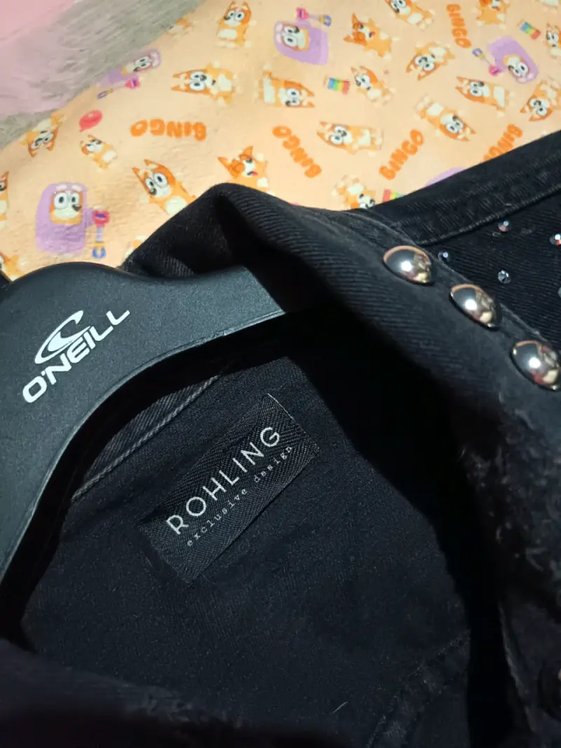 Chaqueta de mezclilla negra con tachuelas Rohling - 1