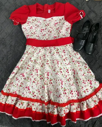 Conjunto Completo Vestido Infantil con Zapatos - miniatura 1