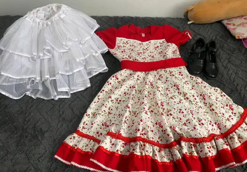 Conjunto Completo Vestido Infantil con Zapatos - 2