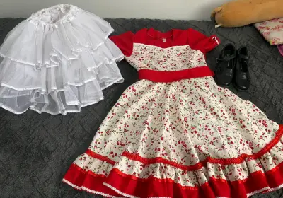 Conjunto Completo Vestido Infantil con Zapatos - miniatura 2