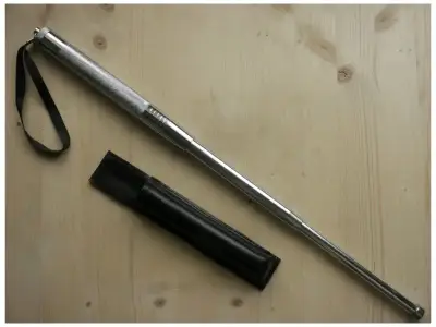 Bastón retráctil de metal 63 cm - miniatura 1