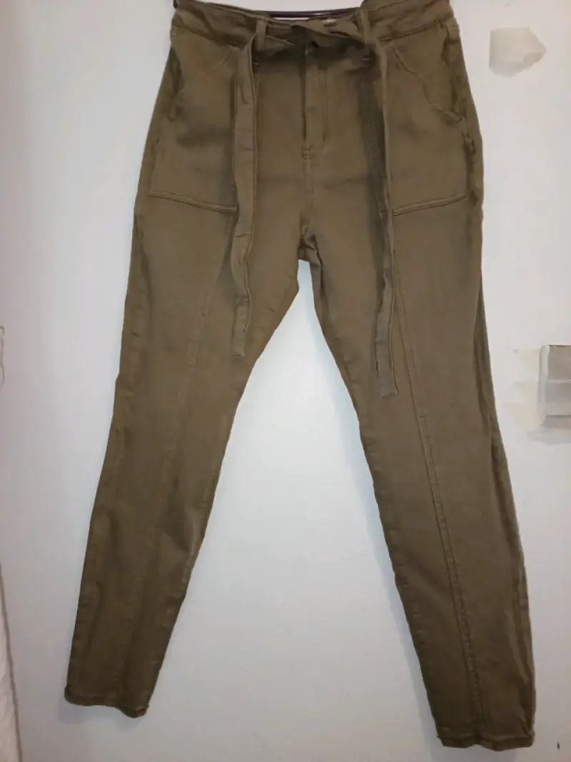 Pantalones cargo mujer color caqui - 1