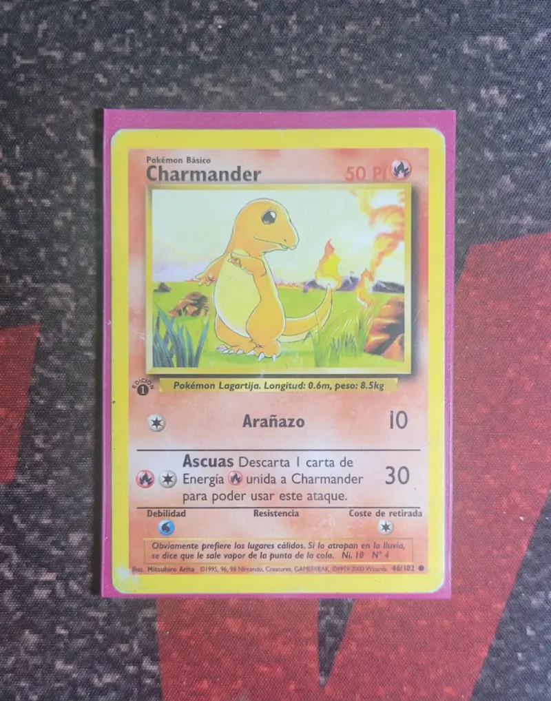 Carta Pokémon Charmander 46/102 Edición 1
