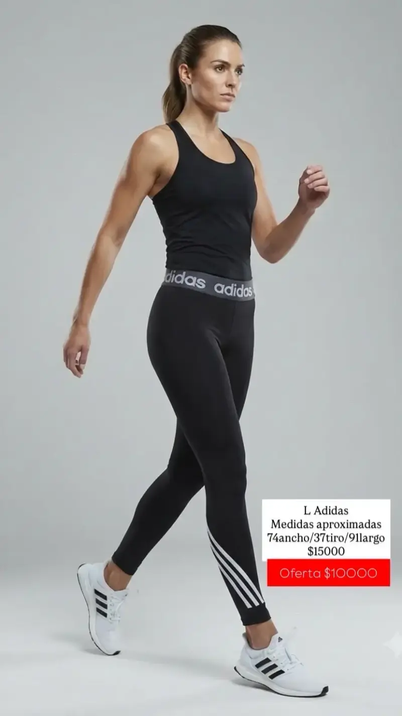 Leggings deportivos negros Adidas para mujer - 1