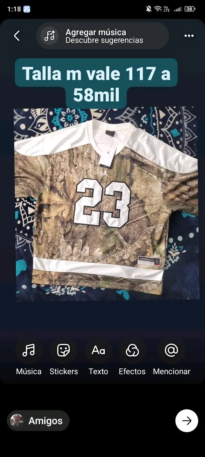 Camiseta Jordan camuflaje número 23