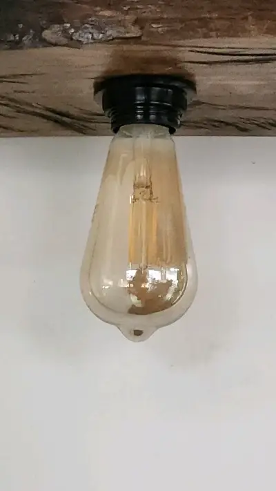 Lámpara colgante rústica en roble con yute - miniatura 2