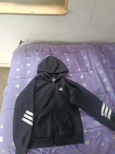 Polerón con capucha negro Adidas para hombre - miniatura 1