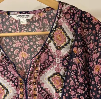 Blusa bohemia estampada de mujer - miniatura 3