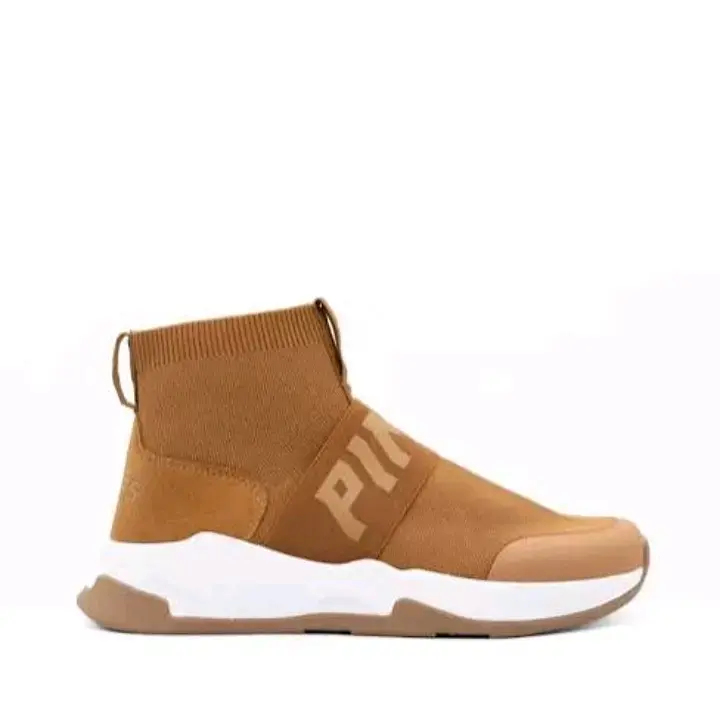 Zapatillas deportivas marrones estilo calcetín