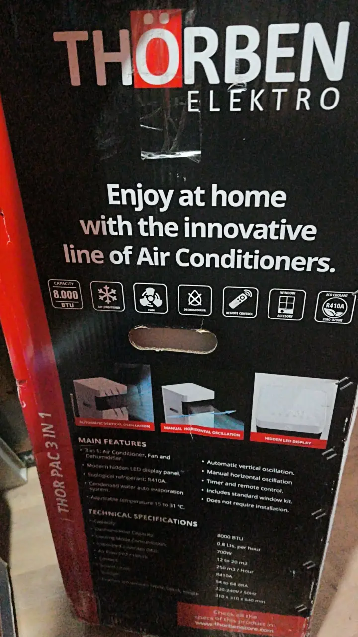 Aire Acondicionado Portátil Thorben 8000 BTU - 5