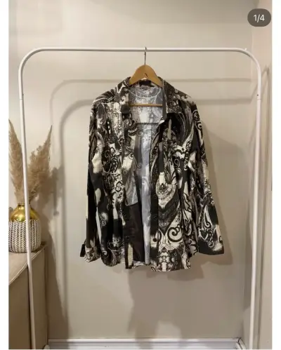 Camisa estampada en blanco y negro Umbrale - miniatura 1