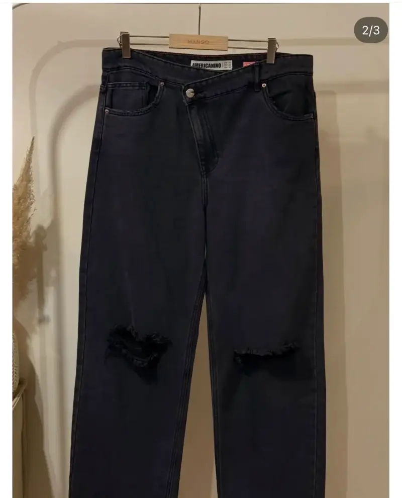 Jeans negros rasgados Americano talla 44 - 2