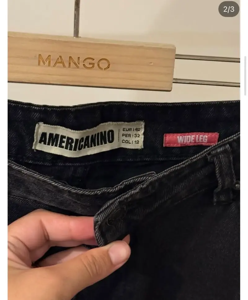 Jeans anchos negros Americanino para mujer - 2