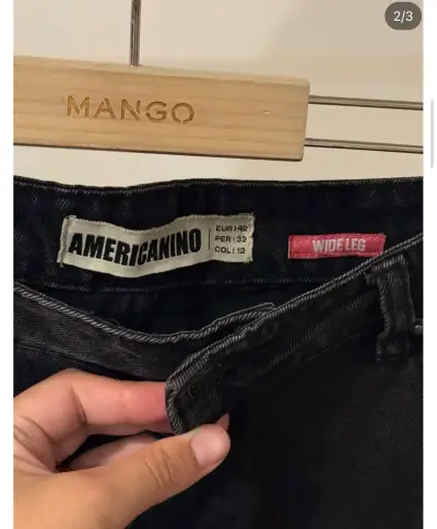Jeans anchos negros Americanino para mujer - miniatura 2