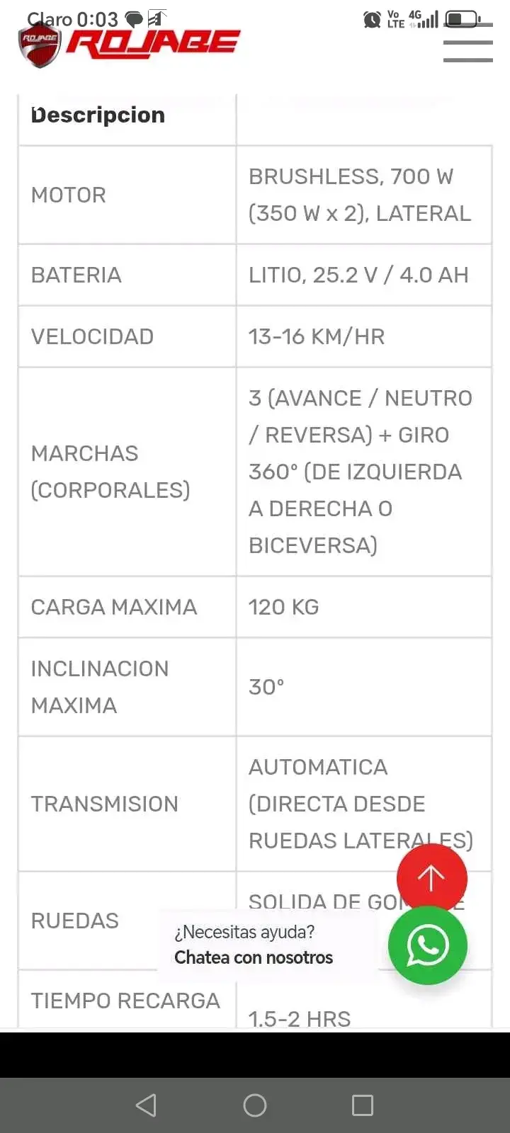 Hoverboard eléctrico RoJage con luces LED - 4