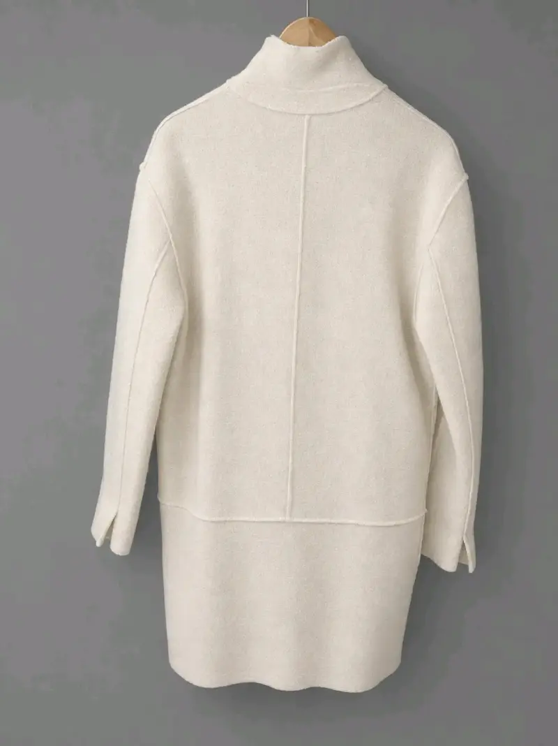 Abrigo Zara Basic blanco elegante - 2