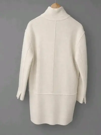 Abrigo Zara Basic blanco elegante - miniatura 2