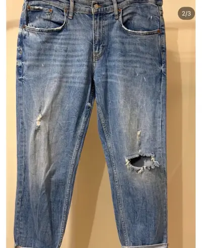 Jeans desgastados azul claro Zara  para mujer - miniatura 2