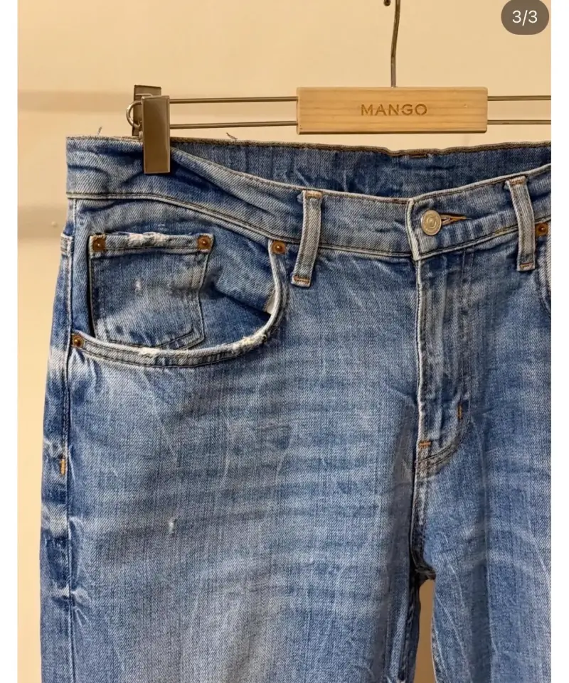 Jeans desgastados azul claro Zara  para mujer - 3