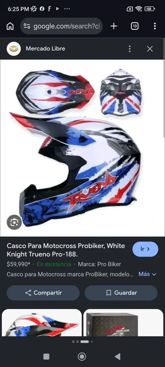 Casco de Motocross ProBiker Trueno Pro-188