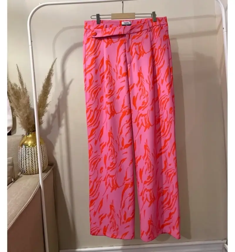 Pantalones anchos estampados rosas y naranjas Sybilla - 1
