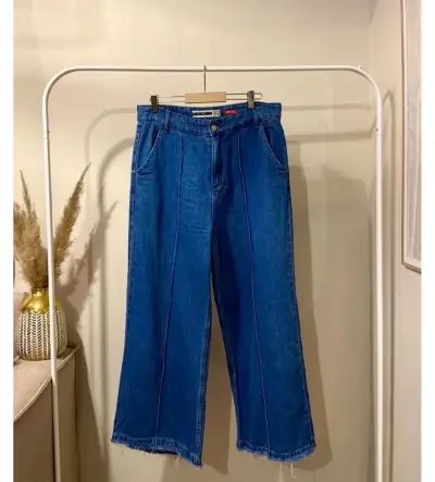 Jeans anchos de mezclilla azul Americano - miniatura 1