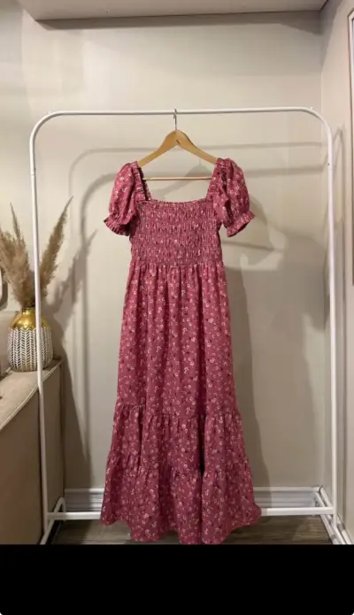 Vestido largo floral rosa Forever 21 - miniatura 1