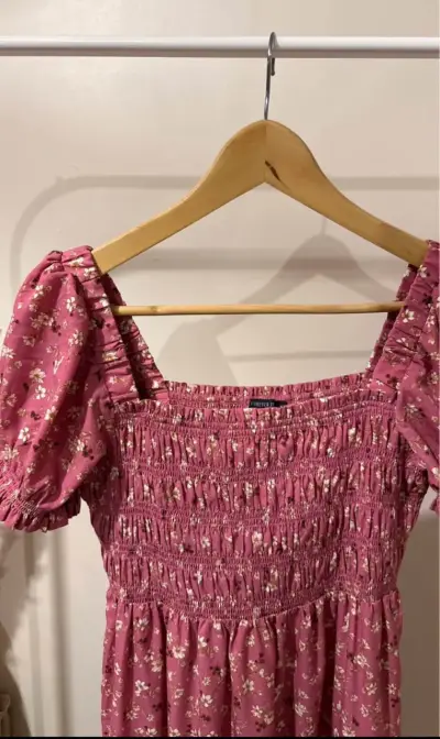 Vestido largo floral rosa Forever 21 - miniatura 2
