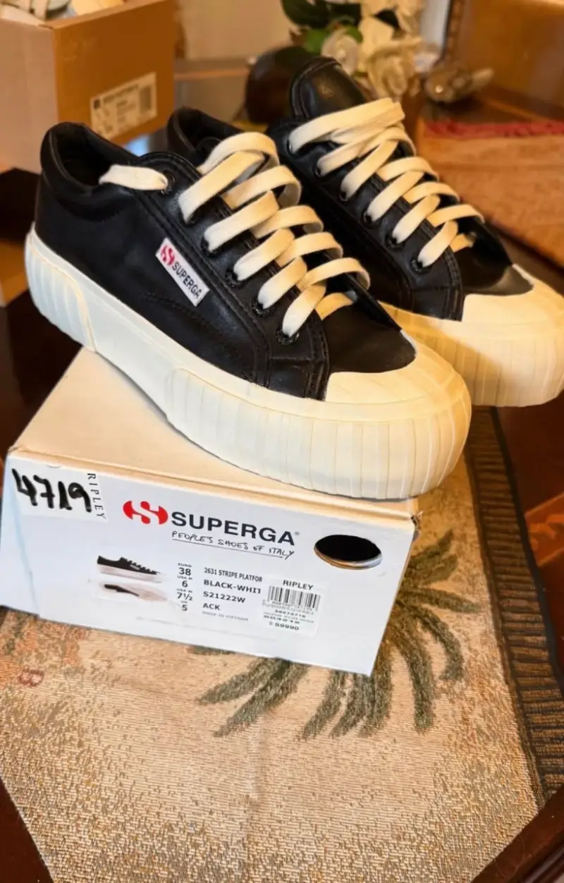 Zapatillas Superga negras con plataforma - 2