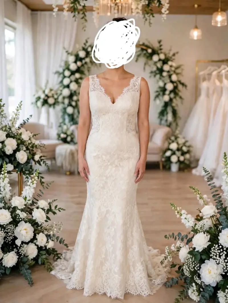 Vestido de Novia de Encaje Elegante - 1