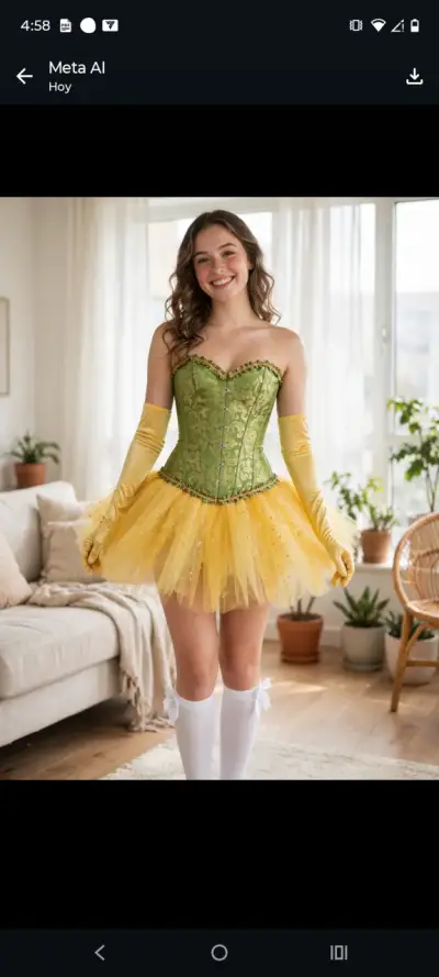 Disfraz de hada verde y amarillo con corsé - miniatura 1