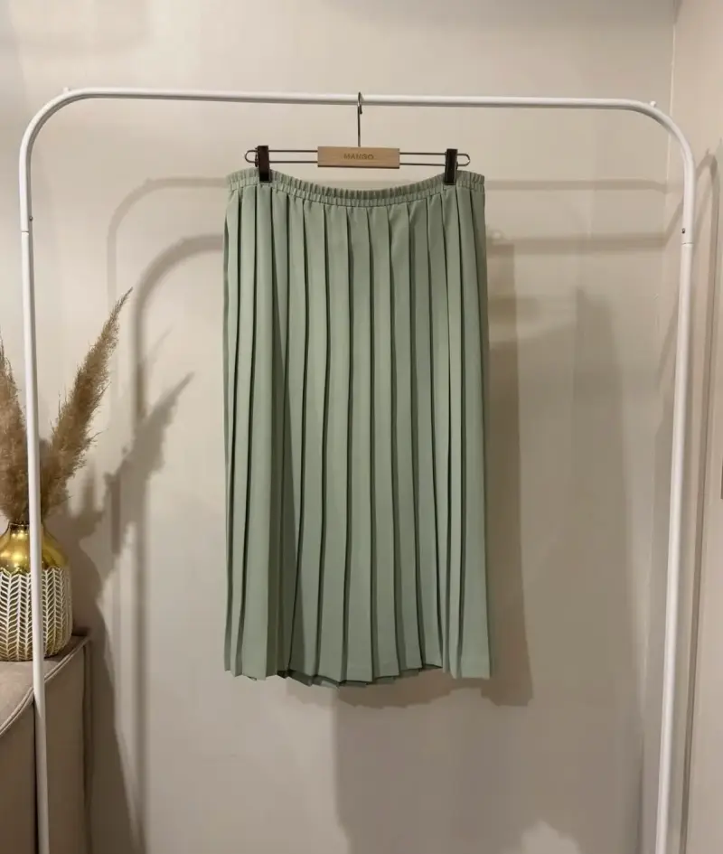 Falda plisada verde menta - 1