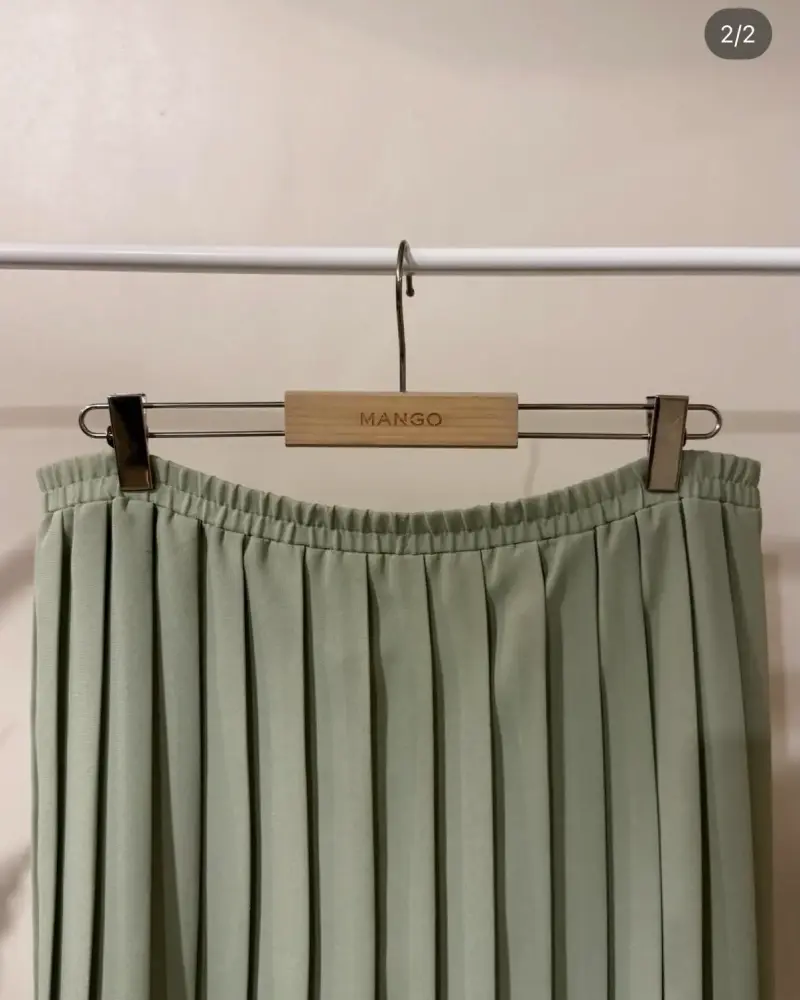 Falda plisada verde menta - 2