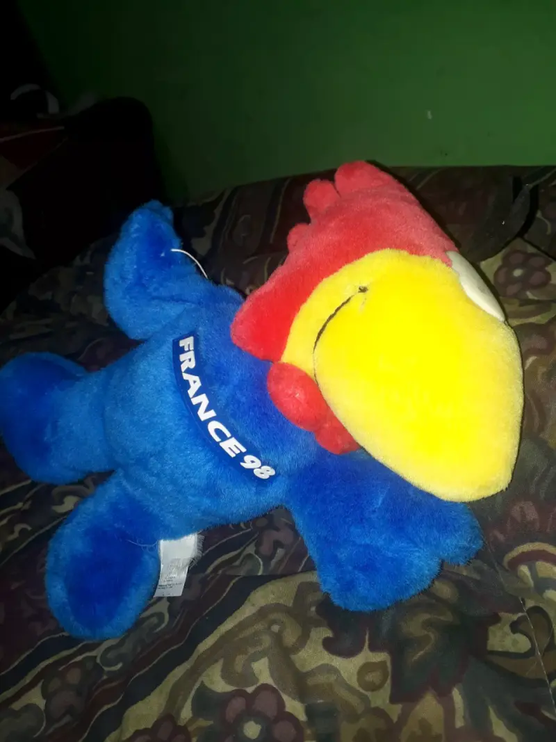 Peluche mascota Francia 98 azul y rojo