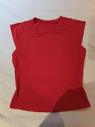 Polera roja sin mangas para mujer - miniatura 1