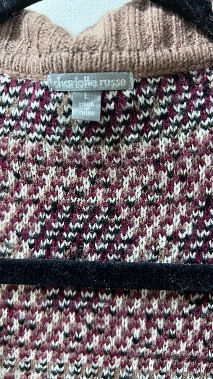 Cardigan tejido Charlotte Russe con diseño étnico - 3