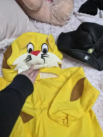 Disfraz de gato amarillo talla 6 para niños - miniatura 1