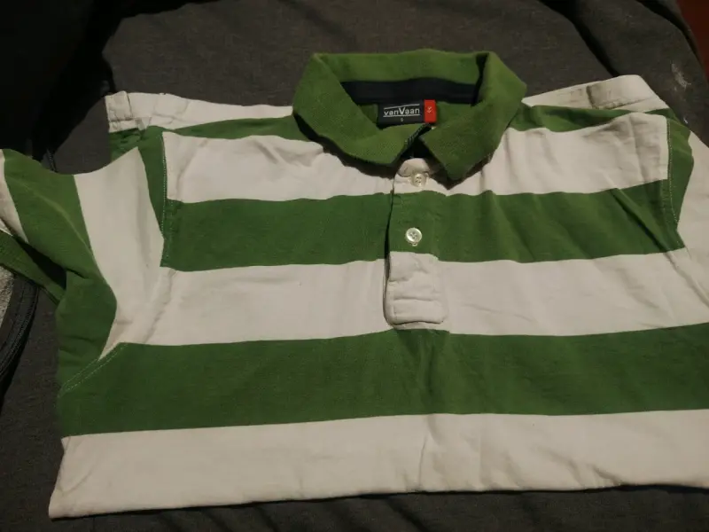 Polera Polo a Rayas Verde y Blanca Van Vaan