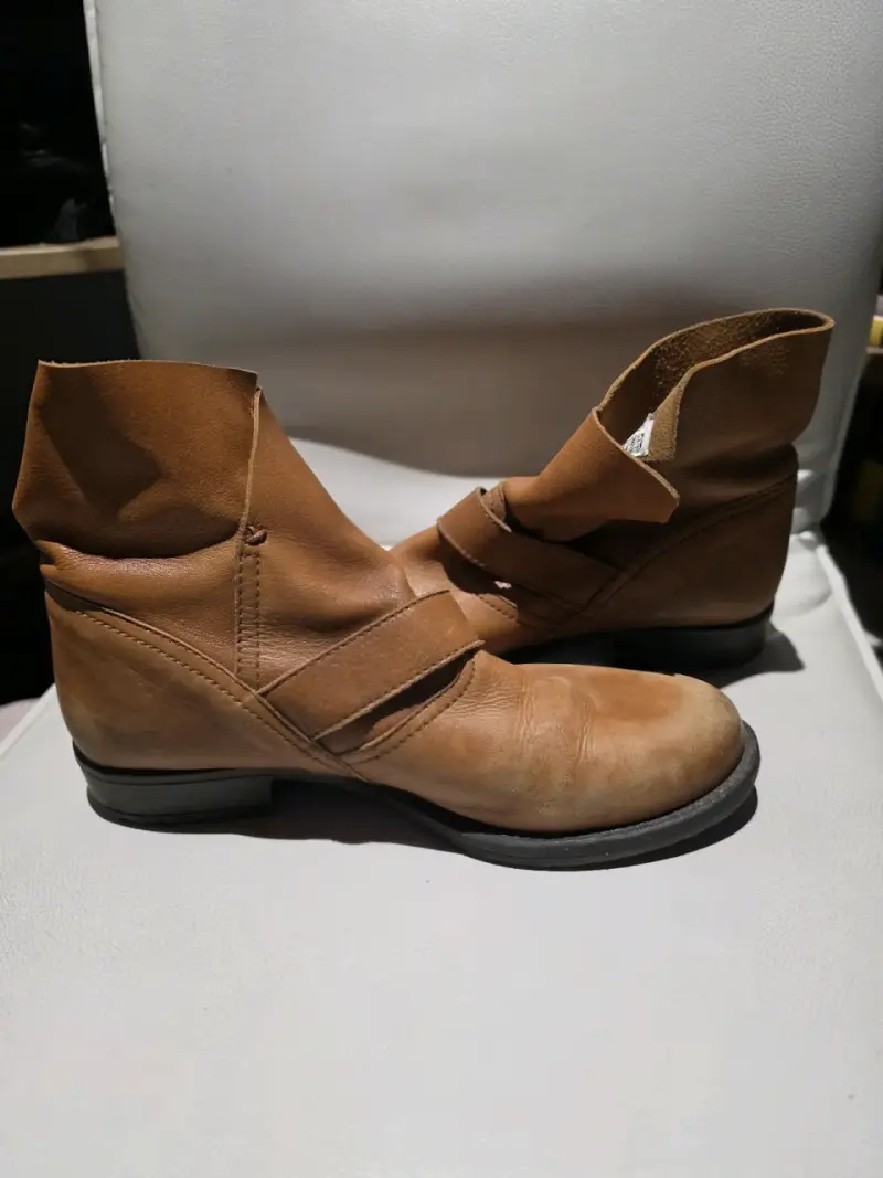 Botines americanino de cuero marrón femeninos - 1