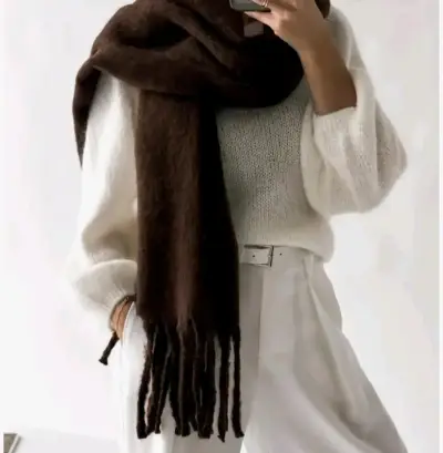 Maxi Bufandas de lana alpaca en varios colores - miniatura 1