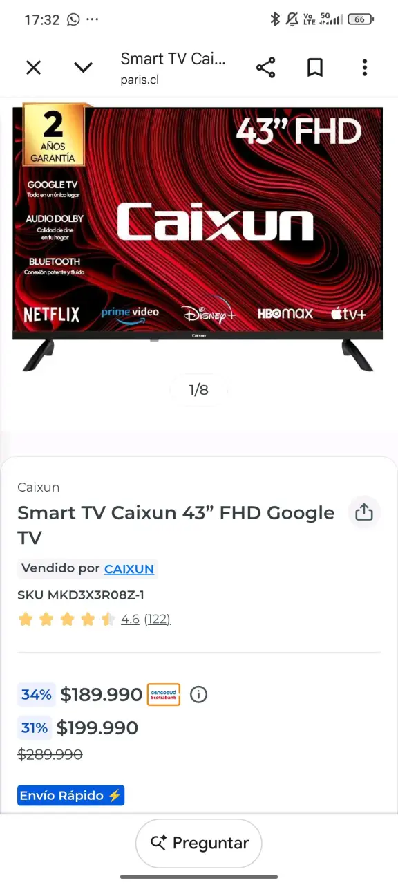 Smart TV Caixun 43 pulgadas Full HD con Google TV - 4