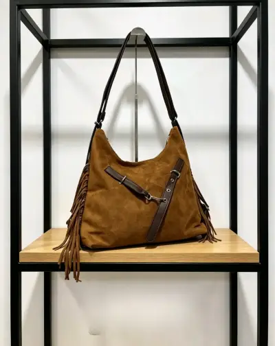 Bolso Cartera/mochila  con flecos estilo boho - miniatura 3
