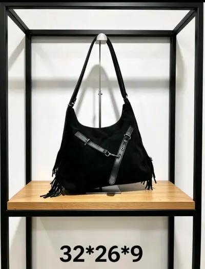 Bolso Cartera/mochila  con flecos estilo boho - miniatura 1